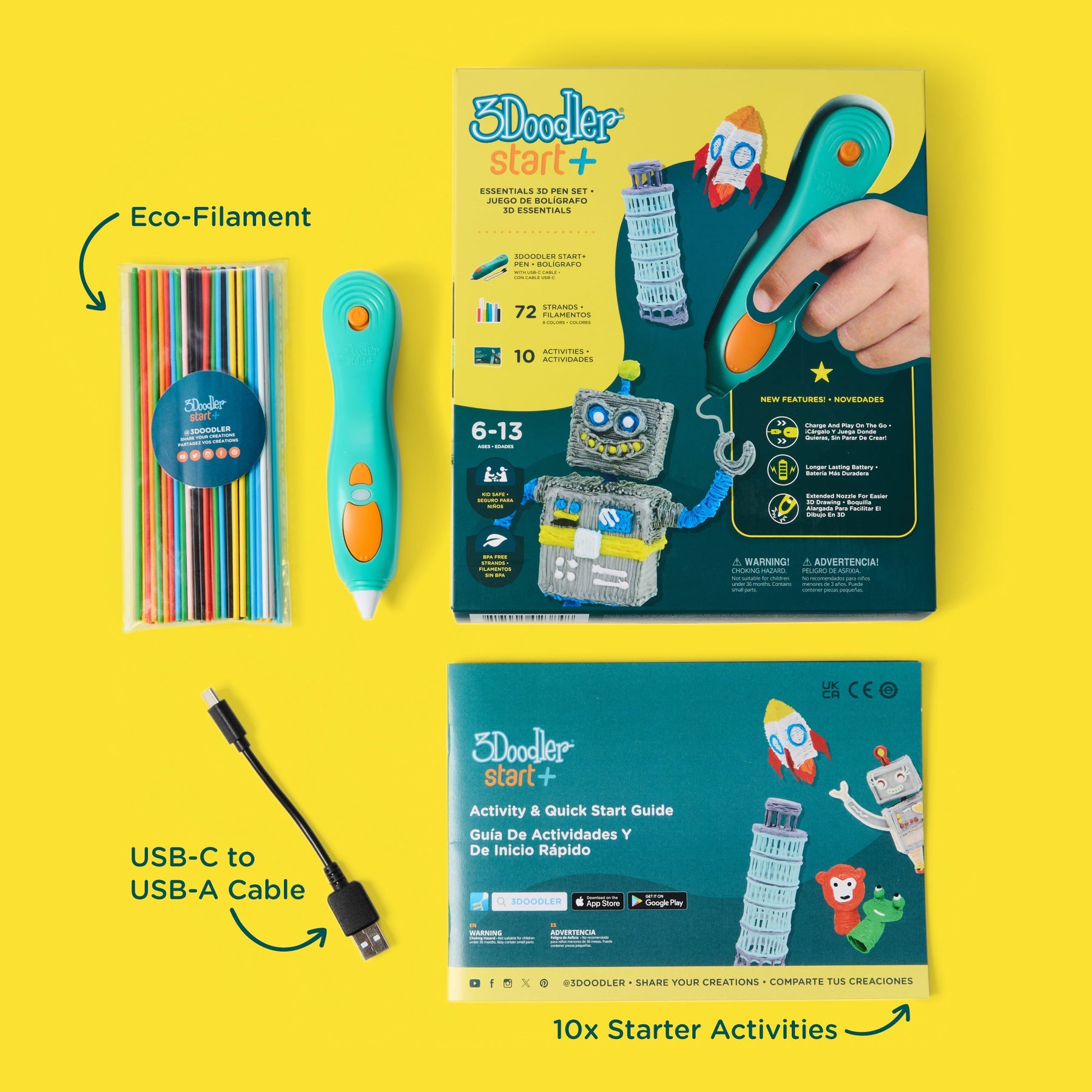 3Doodler Start+ Essentials 3D Printing Pen Set