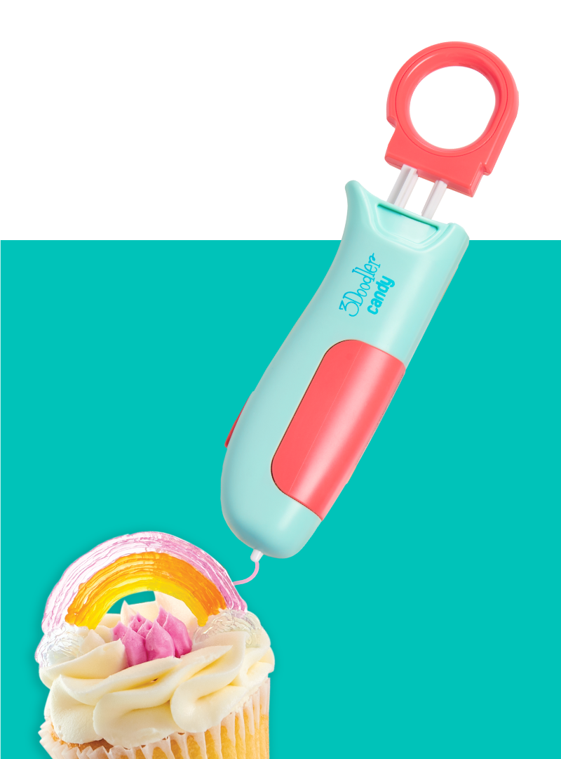 3Doodler Candy drawing in candy on cupcake